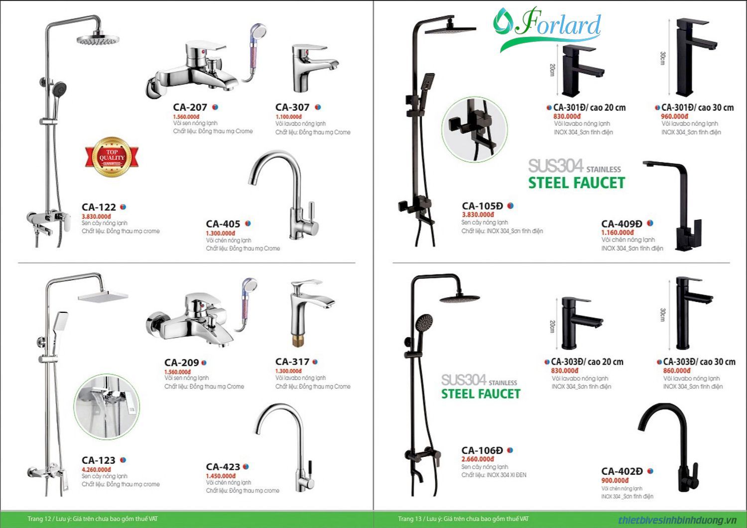 Thiết bị vệ sinh FORLARD Catalogue và Bảng giá mới nhất /Page 6